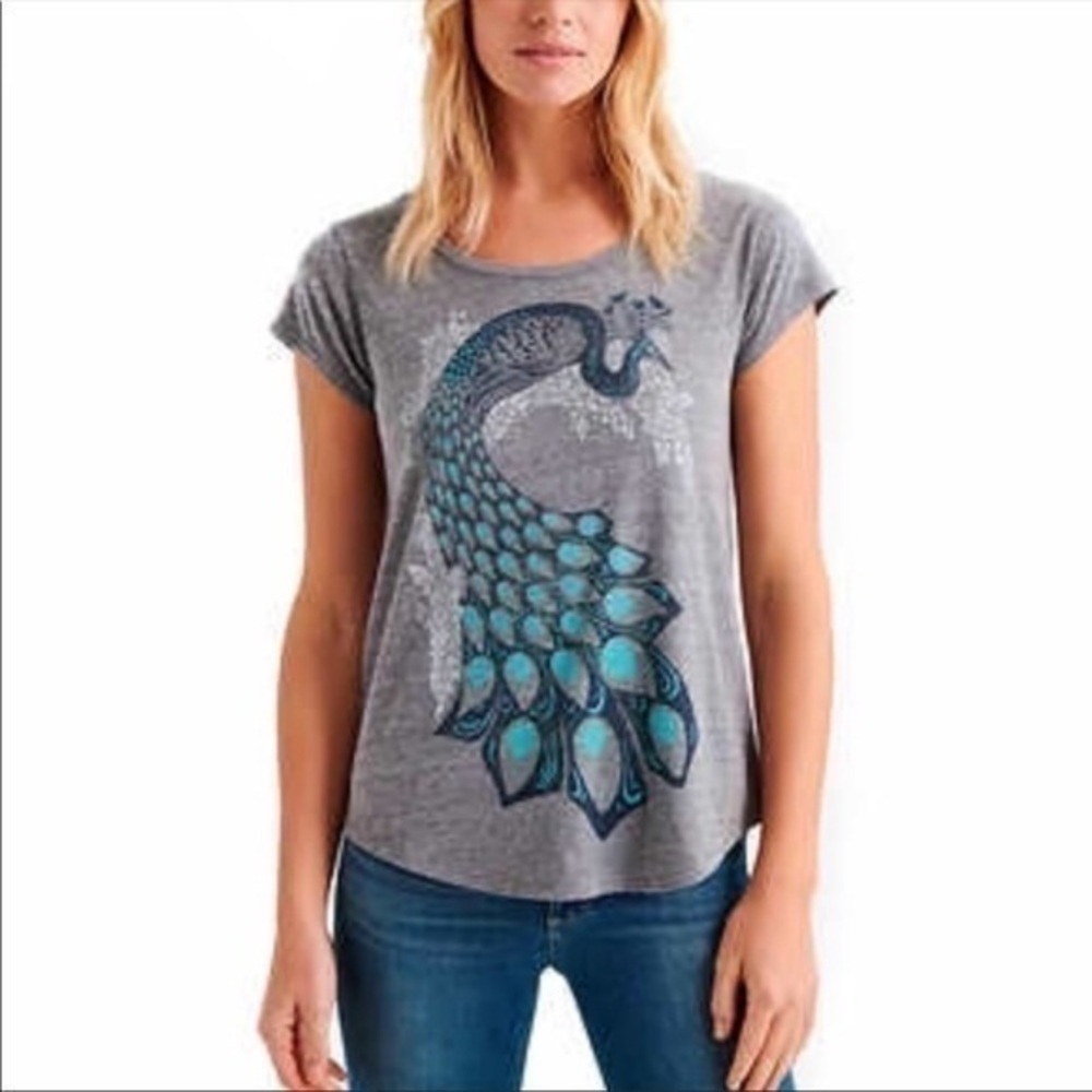 LUCKY BRAND Peacock Gray Shirt S